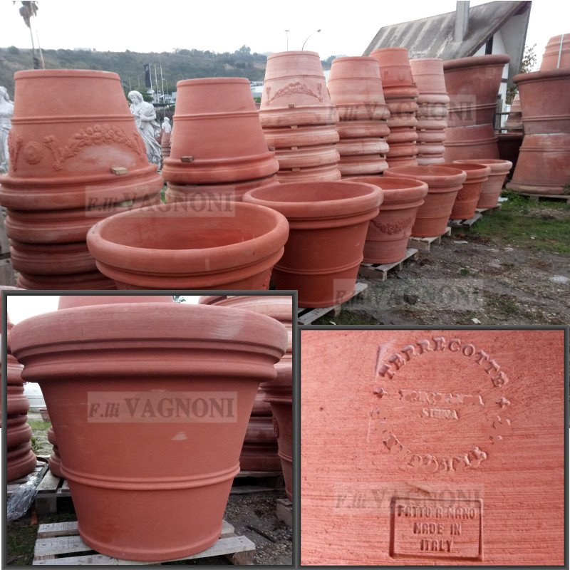 VASO LISCIO SIENA CM. 100 IN TERRACOTTA TOSCANA